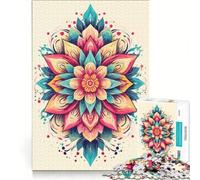 Puzzle per ragazzi da 1000 pezzi con mandala floreale, gioco pratico, per divertimento in famiglia, ideale come regalo per tutta la famiglia 38x52cm