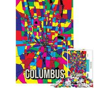 Puzzle per ragazzi da 1000 pezzi con mappa astratta di Colombo gioco stimolante giocattolo per famiglie migliora la memoria regalo di Babbo Natale segreto (dimensioni 38x26cm)
