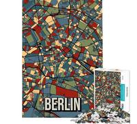 Puzzle per ragazzi da 1000 pezzi con mappa di Berlino dai toni della terra taglio di precisione difficile e stimolante gioco per famiglie 38x26cm