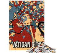 Puzzle per ragazzi da 1000 pezzi con mappa vintage della Città del Vaticano ideale per viaggi e attività in famiglia Taglio di precisione rompicapo per genitori e figli (38x52cm/1000 pezzi)