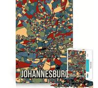 Puzzle per ragazzi da 1000 pezzi con mappa vintage di Johannesburg,Sudafrica,ideale per giochi di ruolo e attività creative Gioco stimolante per il tempo libero,regalo di Natale (50x75cm)