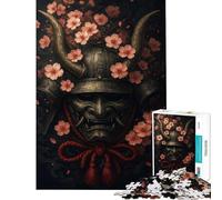 Puzzle per ragazzi da 1000 pezzi con maschera da samurai e fiori di ciliegio sfida impegnativa da completare gioco educativo per tutta la famiglia adatto a ragazzi dai 14 anni in su (50x75cm)