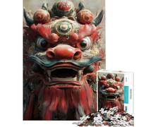 Puzzle per ragazzi da 1000 pezzi con maschera di drago cinese gioco rompicapo per adulti decorazione da parete regalo di Natale e compleanno (dimensioni 50x75cm)