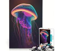 Puzzle per ragazzi da 1000 pezzi con meduse, animali marini, giochi educativi, decorazione da parete, con poster abbinato e foglio di curiosità 38x26cm