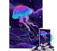 Puzzle per ragazzi da 1000 pezzi con meduse cosmiche al neon Gioco educativo di analisi e logica per ragazzi dai 14 anni in su (38x52cm)