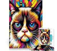 Puzzle per ragazzi da 1000 pezzi con meme di gatti,taglio preciso,divertimento,risoluzione di problemi,relax,divertimento,esposizione artistica natalizia (38x26cm)