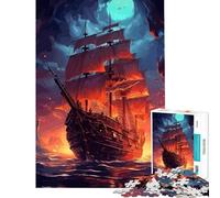 Puzzle per ragazzi da 1000 pezzi con misteriosa nave pirata sfida di intelligenza e creatività gioco avvincente per tutta la famiglia antistress e regalo divertente (dimensioni 38x52cm)