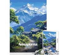 Puzzle per ragazzi da 1000 pezzi con montagna Annapurna Nepal gioco rilassante migliora la memoria giocattolo educativo lista dei desideri con Babbo Natale (50x75cm)