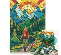 Puzzle per ragazzi da 1000 pezzi con montagna e vetrata gioco pratico per il divertimento in famiglia ideale come regalo per tutta la famiglia 38x26cm