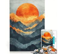 Puzzle per ragazzi da 1000 pezzi con montagne al tramonto dorato, gioco educativo, per divertimento in famiglia, regalo di compleanno, regalo di viaggio 50x75cm