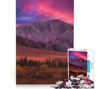 Puzzle per ragazzi da 1000 pezzi con montagne dello Yukon Canada giocattolo fai-da-te stimola la memoria con poster e foglio di curiosità abbinati 38x52cm