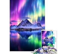 Puzzle per ragazzi da 1000 pezzi con montagne e luci dell'aurora boreale gioco educativo sfida giocattolo decorazione murale regalo di compleanno (dimensioni 75x50cm)