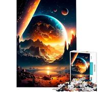 Puzzle per ragazzi da 1000 pezzi con montagne e pianeti giocattolo educativo per l'apprendimento gioco pratico di analisi e logica idee regalo (dimensioni 38x26cm)
