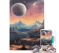 Puzzle per ragazzi da 1000 pezzi con montagne e pianeti gioco stimolante gioco impossibile antistress regalo di Babbo Natale segreto (dimensioni 38x26cm)