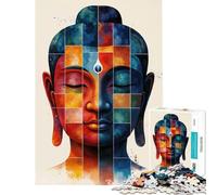 Puzzle per ragazzi da 1000 pezzi con mosaico raffigurante il volto di Buddha Un gioco avvincente per coltivare la pazienza un rompicapo perfetto per la decorazione e un regalo divertente (38x26cm)