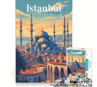 Puzzle per ragazzi da 1000 pezzi con moschea blu, gioco educativo, migliora la memoria, regalo di compleanno, regalo 38x52cm