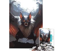 Puzzle per ragazzi da 1000 pezzi con mostro pipistrello peloso gioco impegnativo giocattolo impossibile antistress regalo di Babbo Natale segreto (dimensioni 38x26cm)