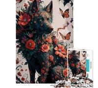 Puzzle per ragazzi da 1000 pezzi con motivi floreali lupi e farfalle Puzzle per adulti gioco per famiglie che migliora la memoria Ideale come regalo (dimensioni 50x75cm)
