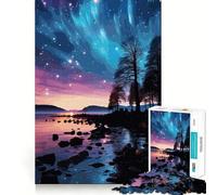 Puzzle per ragazzi da 1000 pezzi con motivo Aurora Boreale,giunture lisce,divertente,stimolante per la mente,gioco rilassante,regalo di compleanno (38x26cm)