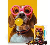 Puzzle per ragazzi da 1000 pezzi con motivo Beagle e gomma da masticare,pezzi ben definiti,gioco intelligente,regalo,gioco per il tempo libero,scena natalizia (50x75cm)