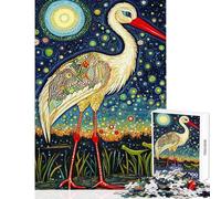 Puzzle per ragazzi da 1000 pezzi con motivo cicogna stellata gioco di puzzle artistico per famiglie modello da assemblare ideale come regalo per tutta la famiglia (dimensioni 38x26cm)