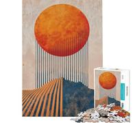 Puzzle per ragazzi da 1000 pezzi con motivo eclissi arancione Gioco rilassante per le vacanze a casa ideale come regalo (dimensioni 50x75cm)