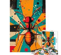 Puzzle per ragazzi da 1000 pezzi con motivo geometrico audace e stampa di formiche Puzzle per adulti gioco per famiglie che migliora la memoria Ideale come regalo (dimensioni 38x26cm)