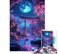 Puzzle per ragazzi da 1000 pezzi con motivo "Porta della Luna Giapponese" per stimolare la mente e divertire tutta la famiglia Giocattolo fai-da-te per ragazzi dai 14 anni in su (38x26cm)