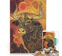 Puzzle per ragazzi da 1000 pezzi con motivo toro a spirale e disegno del Toro Gioco rompicapo per genitori e figli ideale come regalo di compleanno 38x26cm