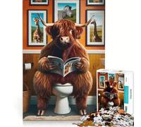 Puzzle per ragazzi da 1000 pezzi con mucca delle Highlands sul gabinetto gioco educativo migliora la memoria regalo di compleanno regalo 38x52cm