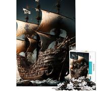 Puzzle per ragazzi da 1000 pezzi con nave pirata giocattolo per ragazzi decorazione da parete sfida educativa (dimensioni 50x75cm)