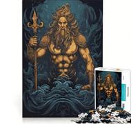 Puzzle per ragazzi da 1000 pezzi con Nettuno e Poseidone antistress rilassante e stimolante per la mente gioco unico e stimolante 38x52cm