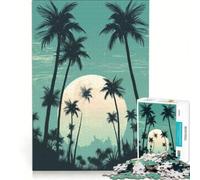 Puzzle per ragazzi da 1000 pezzi con oasi di palme gioco educativo decorazione da parete compleanno e Natale 38x52cm