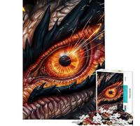 Puzzle per ragazzi da 1000 pezzi con occhi di drago e fuoco Difficile e stimolante con elementi di analisi e logica Giocattolo decorativo per la casa adatto a ragazzi dai 14 anni in su (38x26cm)