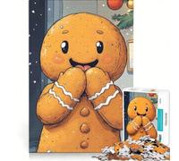 Puzzle per ragazzi da 1000 pezzi con omino di pan di zenzero a tema natalizio, gioco educativo, stimola la memoria, idea regalo 50x75cm