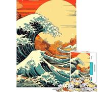 Puzzle per ragazzi da 1000 pezzi con onde giganti puzzle giapponese per adulti giochi rilassanti regali per donne regali unici per compleanno e Natale (dimensioni 38x52cm)