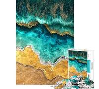 Puzzle per ragazzi da 1000 pezzi con onde oceaniche astratte arte Kintsugi puzzle per adulti giocattolo fai da te ideale per passare il tempo durante le vacanze perfetto come regalo per tutta