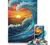 Puzzle per ragazzi da 1000 pezzi con onde oceaniche e mare disegni colorati giochi divertenti antistress ogni pezzo è unico 38x52cm