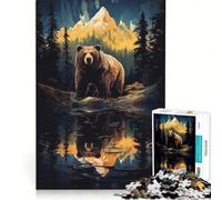 Puzzle per ragazzi da 1000 pezzi con orso bruno e grizzly, ambientato nella natura Giocattolo antistress, gara di velocità manuale, per rafforzare l'amore tra le coppie 50x75cm