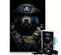 Puzzle per ragazzi da 1000 pezzi con orso,pirata e soldato Pezzi ben rifiniti Gioco intelligente,regalo,gioco per il tempo libero,scena natalizia (38x26cm)