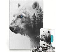 Puzzle per ragazzi da 1000 pezzi con orso polare a doppia esposizione decorazione da parete gioco impegnativo e stimolante regalo perfetto 50x75cm