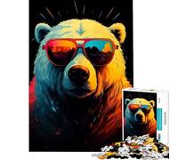 Puzzle per ragazzi da 1000 pezzi con orso polare di Miami Beach giocattolo educativo pratico antistress ottimo regalo (dimensioni 38x26cm)