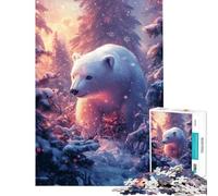 Puzzle per ragazzi da 1000 pezzi con orso polare in un paesaggio invernale incantato Difficile e stimolante regalo di compleanno gioco educativo per ragazzi dai 14 anni in su (38x26cm)