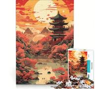 Puzzle per ragazzi da 1000 pezzi con paesaggi giapponesi vintage giochi rilassanti di analisi e logica regalo di compleanno o di viaggio 38x52cm