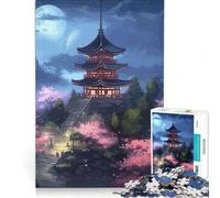 Puzzle per ragazzi da 1000 pezzi con paesaggi giapponesi vintage gioco rompicapo impegnativo da completare regalo per amici e familiari 38x26cm