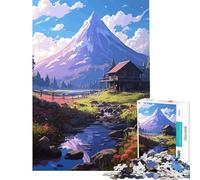 Puzzle per ragazzi da 1000 pezzi con paesaggio anime e Monte Fuji gioco stimolante giocattolo educativo migliora la memoria regalo di Babbo Natale segreto (dimensioni 38x52cm)