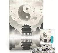 Puzzle per ragazzi da 1000 pezzi con paesaggio del tempio Yin Yang gioco educativo decorazione perfetta collezione d'artista opera d'arte 50x75cm