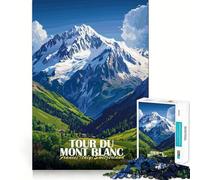 Puzzle per ragazzi da 1000 pezzi con paesaggio del Tour du Mont Blanc, incastro preciso, logica, gioco divertente, tranquillo, gioco artistico per compleanno (50x75cm)