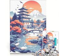 Puzzle per ragazzi da 1000 pezzi con paesaggio di un tempio giapponese, gioco pratico, difficile e stimolante, cerca un gioco impegnativo 50x75cm
