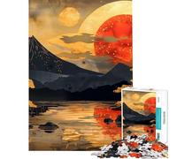 Puzzle per ragazzi da 1000 pezzi con paesaggio giapponese al tramonto tra le montagne rompicapo asiatico ed educativo ideale come regalo di compleanno o per coppie (dimensioni 38x26cm)